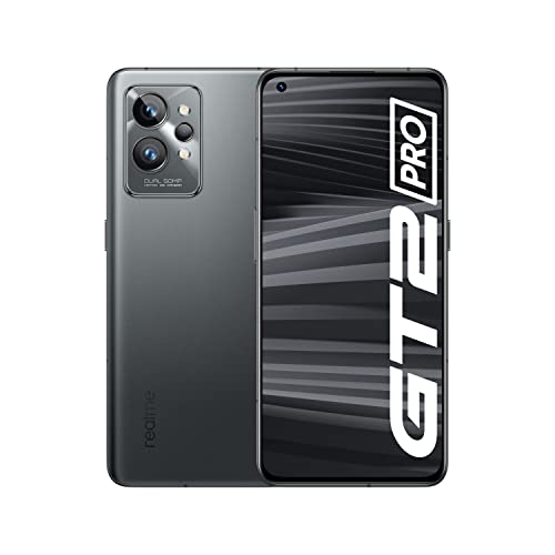 realme GT 2 Pro 5G Smartphone ohne Vertrag, Snapdragon 8 Gen 1, Starker 5000 mAh-Akku,65 W SuperDart-Aufladung,1-120HZ ADFR,Dual Sim, 8+128 GB, Stahl Schwarz