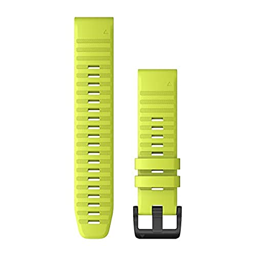 Garmin Quickfit Schnellwechsel-Armband 22mm Leuchtgelb aus Silikon für Approach S60 / 62, Epix, Fenix 5 / 6 / 7 Serie, Forerunner 745 / 935 / 945 / 955, Instinct Serie, Quatix 6 / 7, Ersatzarmband