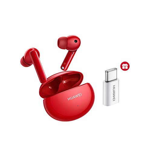 HUAWEI FreeBuds 4i Bluetooth-Kopfhörer, kabellos, mit aktiver Geräuschreduzierung, schnelles Aufladen, Lange Akkulaufzeit 22 Stunden, funktioniert mit iOS und Android, Rot