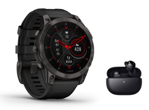 Garmin Epix Gen 2 Sapphire Titan GPS Multisport Smartwatch mit Touch- und AMOLED Display, Musik Player, Navigation - schwarz/schiefergrau inkl. Bluetooth Headset
