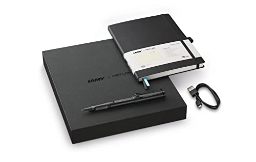 LAMY safari NCode kleines elektronisches digitales Notizbuch A5 Set - dotted - wiederverwendbar - mit Stift - schwarz - mit Speicher und USB Kabel