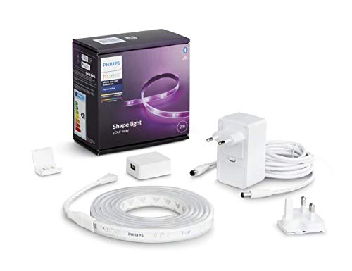 Philips Hue Lightstrip Plus v4 [2 m] White and Colour Ambiance Smart LED-Kit mit Bluetooth, funktioniert mit Alexa, Google Assistant und Apple HomeKit