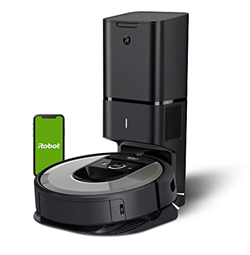 iRobot Roomba i7+ (i7556) App-steuerbarer Saugroboter mit Absaugstation (Staubsauger Roboter), Zwei Gummibürsten, Lernt, kartiert dein Zuhause, Reinigt nach Objekten, Sprachassistenten-kompatibel