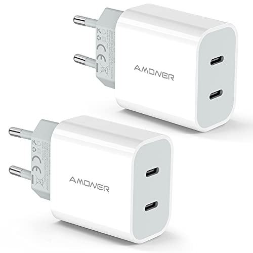 Amoner USB C Ladegerät 25w USB C stecker iPhone stecker 2 Port 25 W...