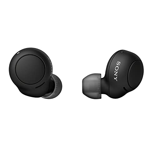 Sony WF-C500 True Wireless Kopfhörer (bis zu 20 Stunden Akkulaufzeit mit Ladeetui, - kompatibel mit Voice Assistant, integriertes Mikrofon für Telefonate, Bluetooth) Schwarz, Klein
