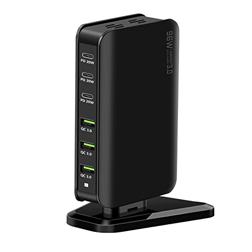 LAMJAD 96W USB Ladegerät Mehrfach Port,USB Ladestation 6-Port mit 3...