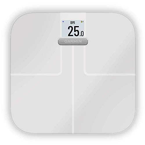 Garmin Index S2 Smart Waage – misst das Gewicht, Gewichtstrend, Körperfettanteil, Muskelmasse, BMI. Mit WLAN, Garmin Connect App-Anbindung und für bis zu 16 Personen