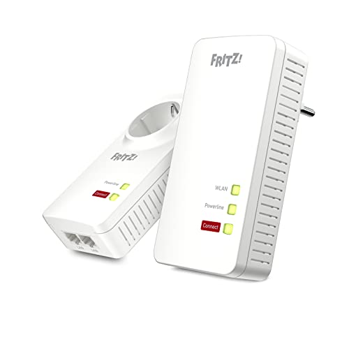 AVM FRITZ!Powerline 1260/1220 WLAN Set (WLAN-Access Point, weiß, ideal für Media-Streaming oder NAS-Anbindungen, 1.200 MBit/s, deutschsprachige Version)