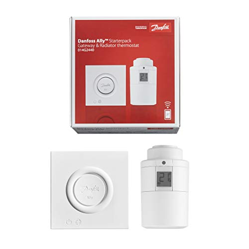 Danfoss Ally Starter Set - Radiator Thermostat & Gateway - Precise Smart Digital Thermostat Compatible with Amazon Alexa, Google Assistant & Zigbee - App & Voice Control - Smart Home Devices'