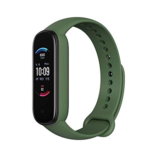 Amazfit Smartwatch Band 5 Fitness Tracker mit integrierter Alexa, 15 Tagen Akkulaufzeit, Blutsauerstoff, Herzfrequenz, Schlafüberwachung, Digitale uhr für Sport, Normal, Olive