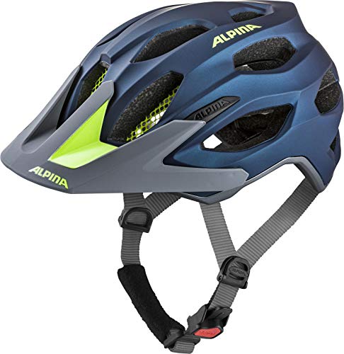 ALPINA Unisex - Erwachsene, CARAPAX 2.0 Fahrradhelm, darkblue-neon, 52-57 cm