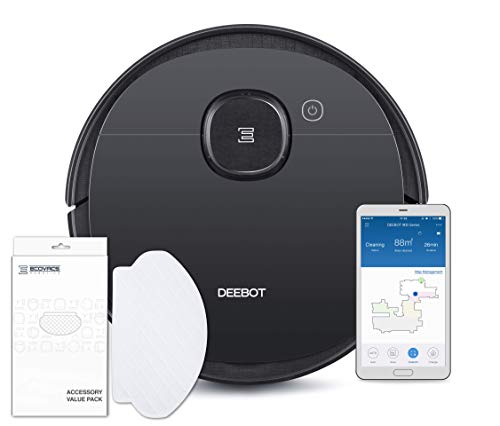 ECOVACS DEEBOT OZMO 950 Care, Saugroboter mit Wischfunktion + 50 Reinigungstücher: Staubsauger Roboter mit intelligenter Navigation, Google Home, Alexa, App, schwarz (exklusiv bei Amazon)