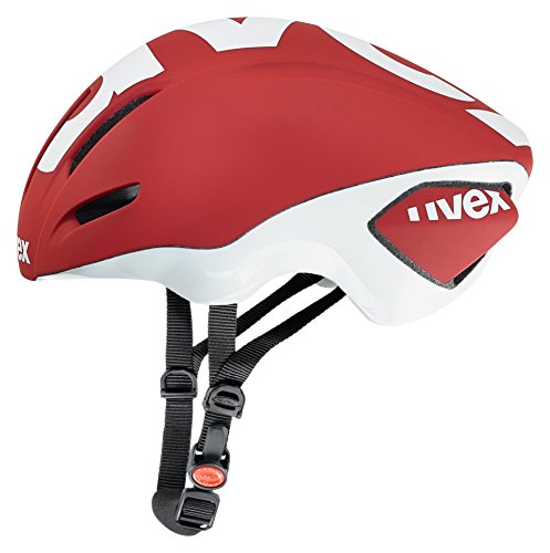 UVEX Erwachsene Rennradhelm EDAero, Red Mat/White, 53-57 cm, 4109630517