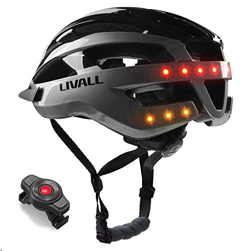 LIVALL Unisex – Erwachsene MT1 Musik, Rücklicht, Blinker, Navigation, Anruffunktion und SOS-System Fahrradhelm, schwarz/anthrazit, M (54-58 cm)