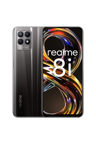 realme 8i Smartphone ohne Vertrag, MediaTeK Helio-G96-Prozessor, 6.6' Ultraflüssiges 120-Hz-Display, 50MP-KI-Dreifach-Kamera, Starker 5000-mAh-Akku, Dual Sim, NFC, 4GB+128GB, Space Black