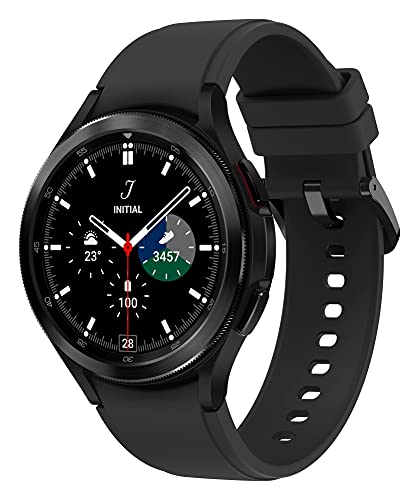 Samsung Galaxy Watch4 Classic, Runde Bluetooth Smartwatch, Wear OS, drehbare Lünette, Fitnessuhr, Fitness-Tracker, 46 mm, Black