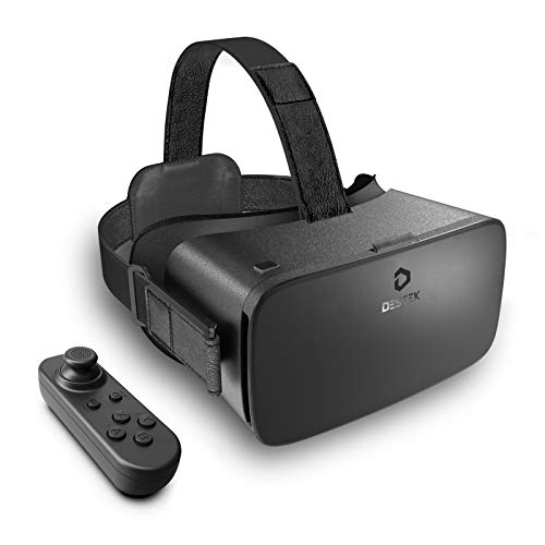 DESTEK VR Brille für Handy, 110°FOV HD Virtual Reality Brille für iPhone Android mit Upgrade Bluetooth Fernbedienung Geeignet für Android 12 System, VR Brille Smartphone Augenschutz VR Headset