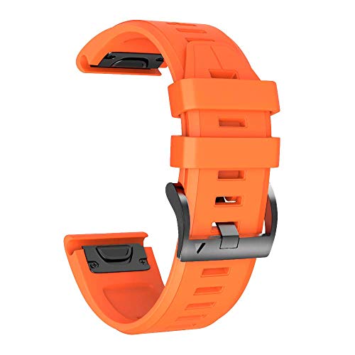 NotoCity Armband für Garmin Fenix 5/Fenix 5 Plus/Fenix 6/Fenix 6 Pro/Fenix 7/Forerunner 935/945 , 22mm Breite Silikon Quick-Fit Uhrenarmband, Mehrfache Farben (Orange)