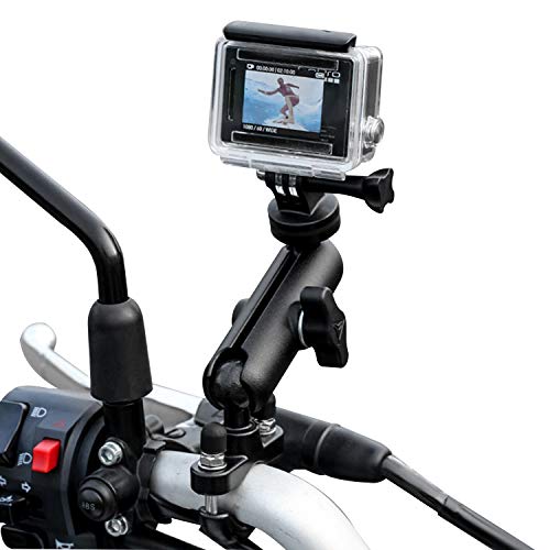 TKOOFN GoPro Kamera Fahrradhalterung Motorradhalterung, 360 Grad Drehbar Einstellbar Universal Metall Lenkerhalter Halterung für GoPro Hero 7/6/5/4/3+/3/2 Session, Canon Nikon Sony Aktionskamera