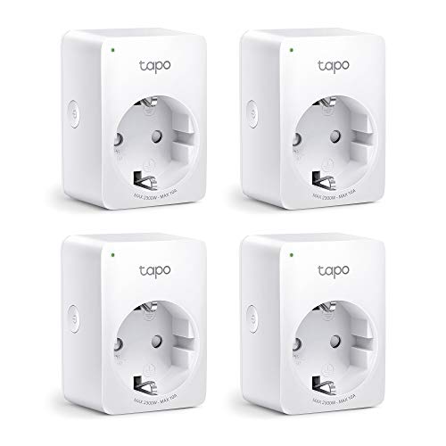 TP-Link Tapo Smart WLAN Steckdose,Alexa Steckdose 4er Pack, Smart Home WiFi Steckdose, Alexa Zubehör,funktioniert mit Alexa,Google Home,Tapo App, Sprachsteuerung, Fernzugriff,Kein Hub notwendig, Mini