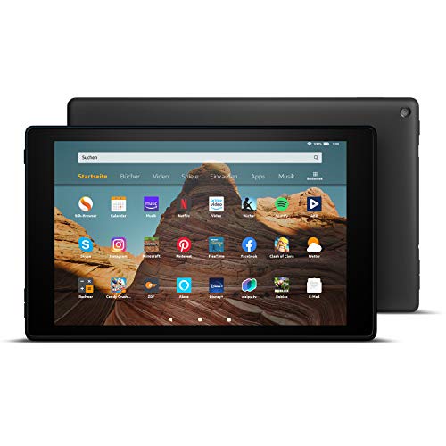 Fire HD 10-Tablet, Zertifiziert und generalüberholt, 32 GB, Schwarz – 10,1 Zoll großes Full HD-Display (1080p), Mit Werbung