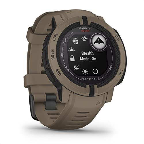 Garmin Instinct 2 Solar Tactical – robuste GPS-Smartwatch mit unendlicher Akkulaufzeit im Smartwatch-Modus, taktische Funktionen, über 40 Sport-Apps, Smart Notifications und Garmin Pay