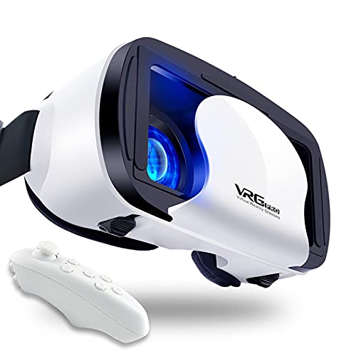 VR Brille Handy Virtual Reality mit Fernbedienung, 3D VR-Brille Erleben Sie Spiele und 360 Grad Filme in 3D mit weicher & komfortabler VR Brille Glasses für Phone Android 5~7 inch 0510