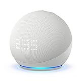 Der neue Echo Dot (5. Gen, 2022) mit Uhr | Smarter Lautsprecher mit Uhr und Alexa | Weiß