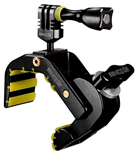 iSHOXS Shark | Rohrhalterung Sitzrohrklemme Lenkerhalter | passend für Gopro und kompatible Action cam | Fahrrad- Motorradhalterung zubehör | 360 Grad Drehbar 28-65mm Klemmbereich
