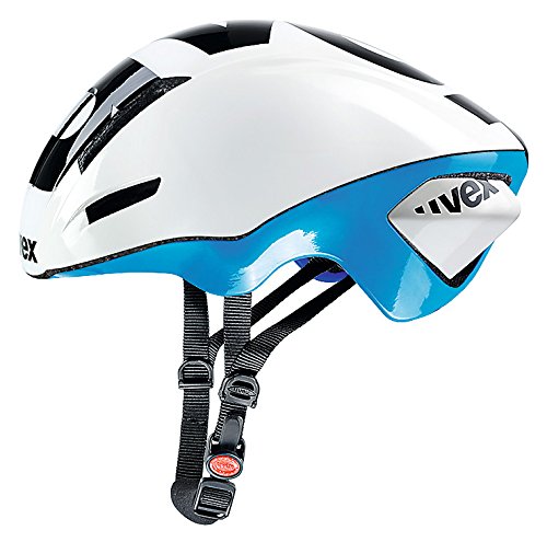 Uvex EDAero Rennrad Fahrrad Helm weiß/blau 2015: Größe: 53-57cm