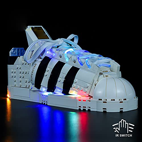 YOKES LED Beleuchtungs Kit für Lego Adidas Superstar Sportschuh 10282, Upgrade LED Licht-Set Kompatibel Mit Lego 10282 (Lego Modell Nicht Enthalten)(Standard Version)