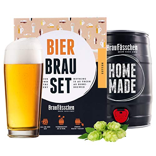 Braufässchen | Bierbrauset zum selber Brauen | Helles im 5L Fass | Leckeres Bier In 7 Tagen gebraut | Perfektes Männergeschenk