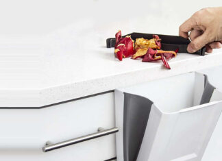 Faltbarer und aufhängbarer Mülleimer für Küchenabfälle AB faltbarer Mülleimer zum Aufhängen für Küchenabfälle in der Küche - Küchen Gadget