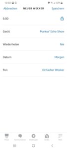 Amazon Alexa App Wecker Informationen Konfiguration