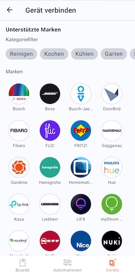 Home Connect Plus - HC Plus - Unterstützte Marken - Gerät verbinden