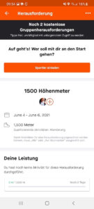 Strava App - Gruppen-Herausforderung einstellen